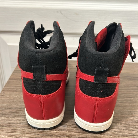 NIKE DUNK SKY HI HIDDEN WEDGES HEELS BLACK AND RED SIZE 8.5 - Picture 5 of 12